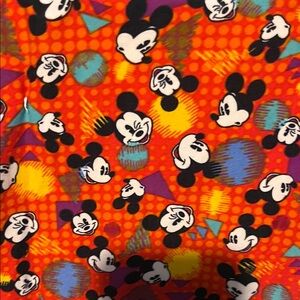 LuLaRoe Orange Mickey Mouse Leggings